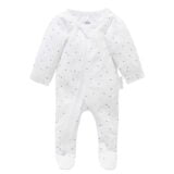 Purebaby Organic 2 Pack Sleepsuit Pale Blue Spot