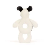 1078 Jellycat Bashful Black and Cream Puppy Ring Rattle 03