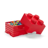 0154 Lego 4 Stud Storage Brick Bright Red 02