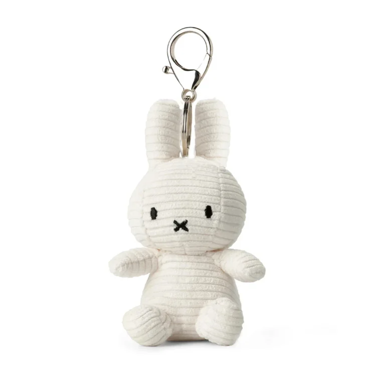 002 01 Miffy ECO Corduroy Keychain 10cm Offhite Clasp Ediiton 01