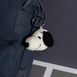 007 01 Peanuts Snoopy Head Corduroy Keychain 4 5cm Cream Ring Edition 02