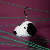 008 01 Peanuts Snoopy Head Eco Tiny Teddy Keychain 4 5cm Cream Ring Edition 02