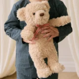 012 01 Snuggle Bunnies Arthur the Bear 36cm Red Stripe Ribbon Bow 02