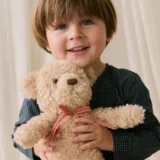012 01 Snuggle Bunnies Arthur the Bear 36cm Red Stripe Ribbon Bow 03