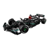 Scale Model of a Mercedes amg Petronas Formula One Car with Teal Accents Viewed from Front left