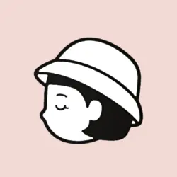 Cartoon Baby in a White Bonnet Sleeping Pink Background