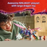 Child Playing with a Colorful Lego Ninjago Dragon Playset on a Table 381 Pieces for Ages 7+ with Several Minifigures Nearby
