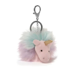 004 Gund Unicorn Rainbow Poofs Keychain Pink 01