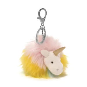 006 Gund Unicorn Rainbow Poofs Keychain White 01