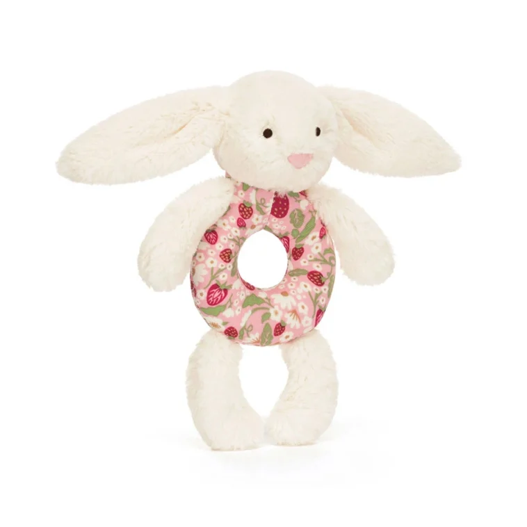 1201 Jellycat Blossom Cream Bunny Berry Ring Rattle 01